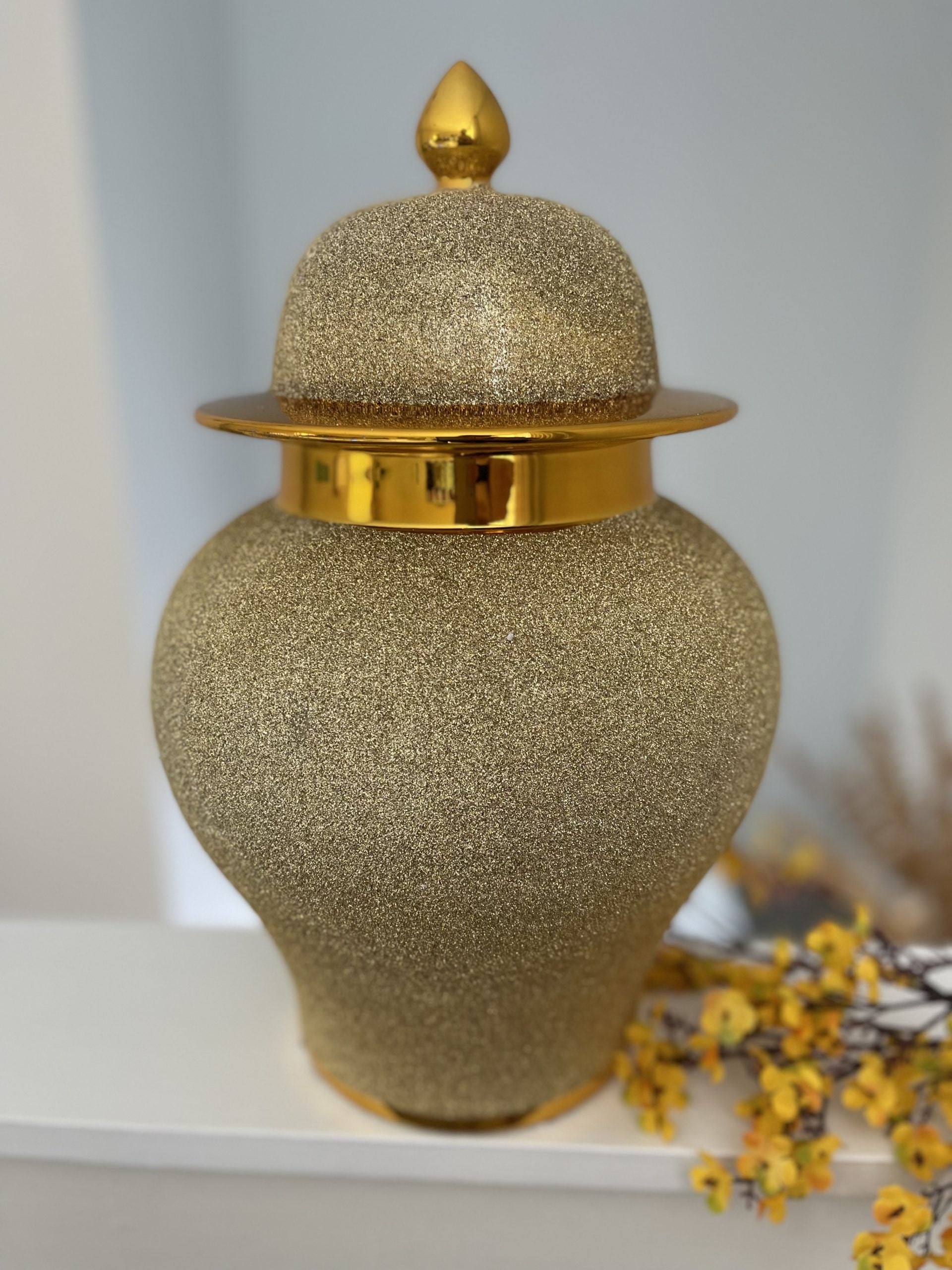 Large gold high quality Ginger Jar